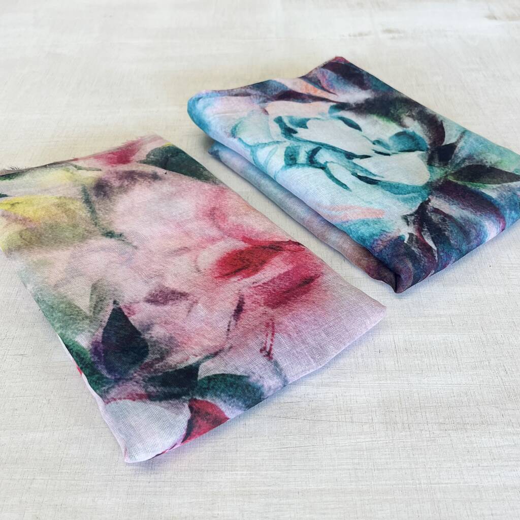 Abstract Rose Buds Scarf