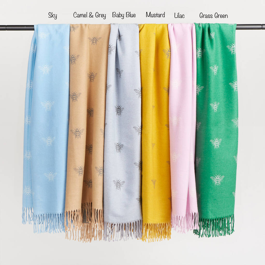 Cashmere Bee Print Scarf