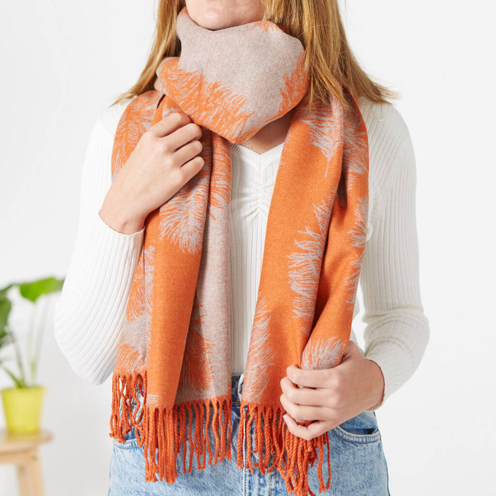 Cashmere Feather Print Scarf