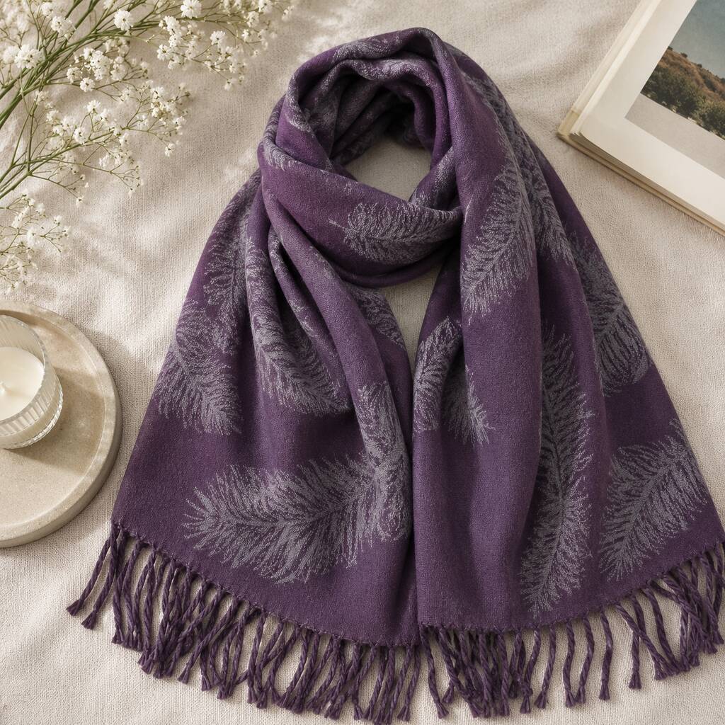 Cashmere Feather Print Scarf