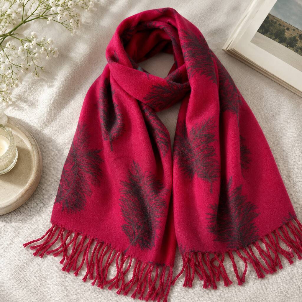 Cashmere Feather Print Scarf