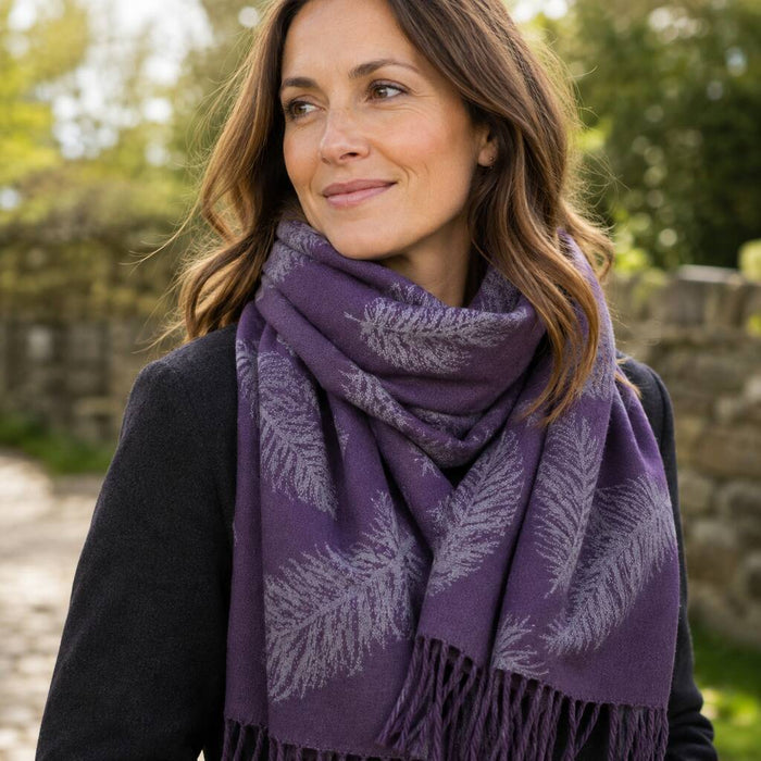 Cashmere Feather Print Scarf