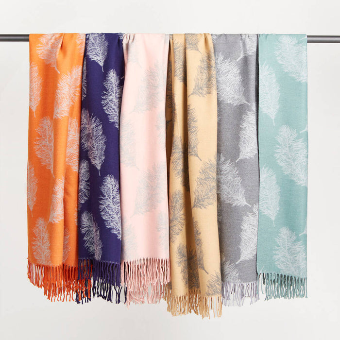 Cashmere Feather Print Scarf