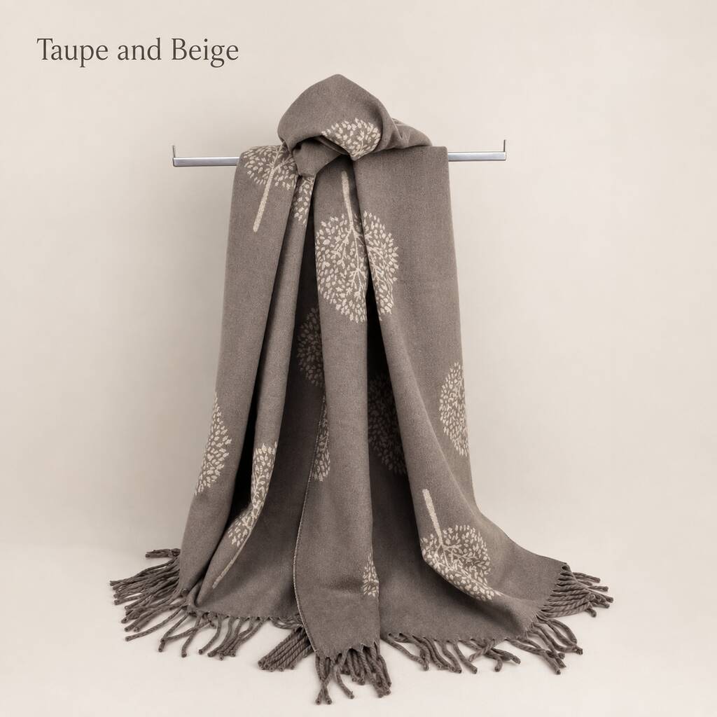 Cashmere Mulberry Tree Of Life Print Scarf