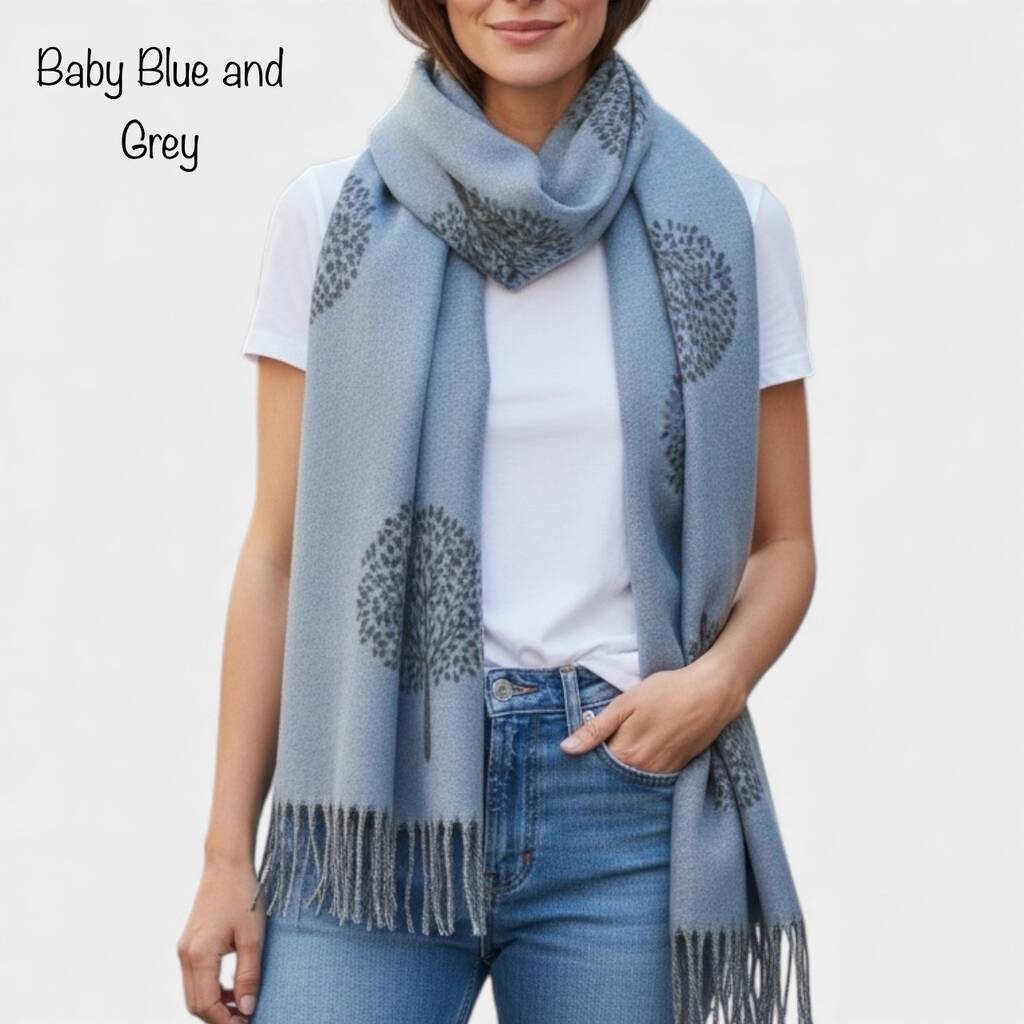 Cashmere Mulberry Tree Of Life Print Scarf
