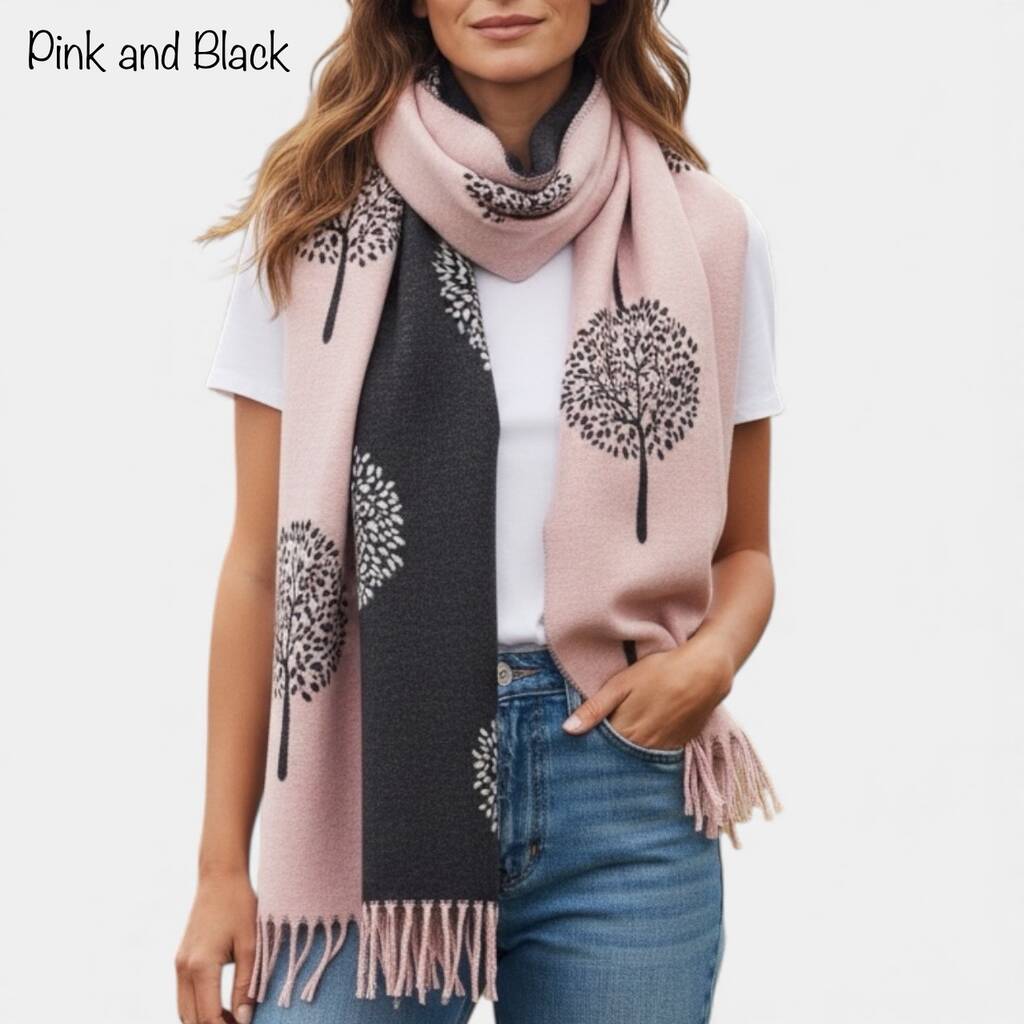 Cashmere Mulberry Tree Of Life Print Scarf