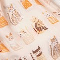 Cream and Beige Cat Print Scarf