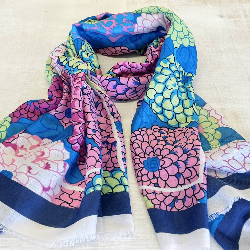 Chrysanthemum Print Scarf