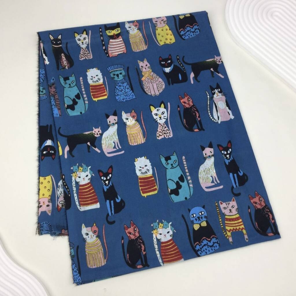 Colourful Fancy Cats Scarf