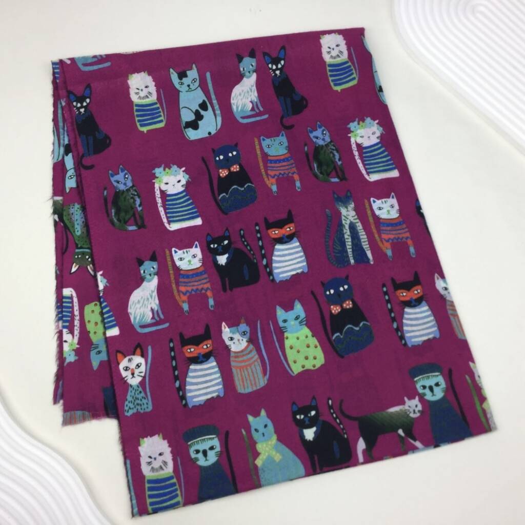 Colourful Fancy Cats Scarf