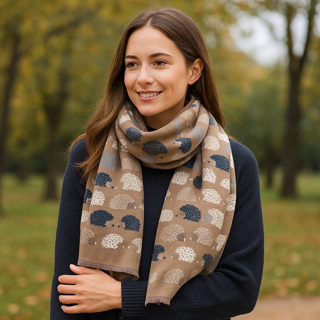 Cosy Hedgehog Pattern Scarf