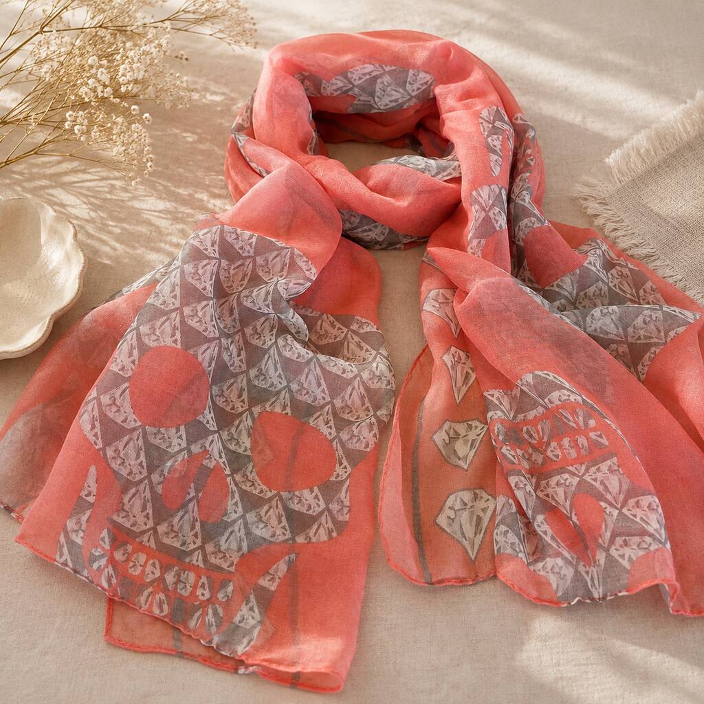 Diamond Skull Print Scarf