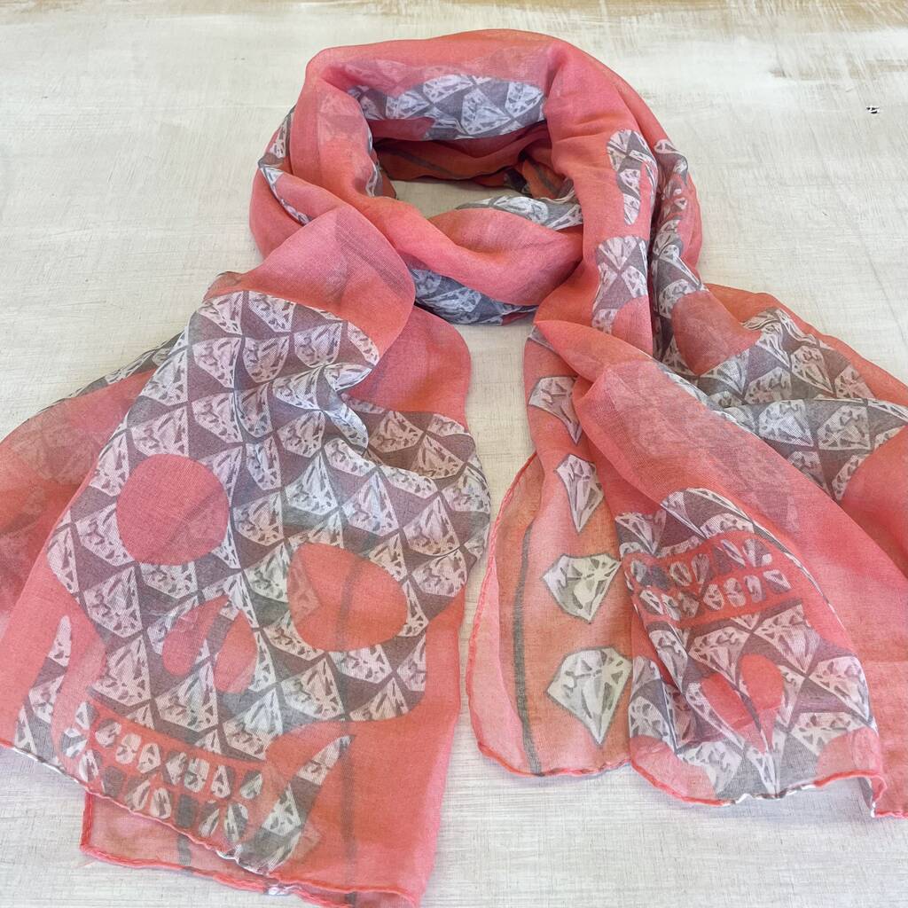 Diamond Skull Print Scarf