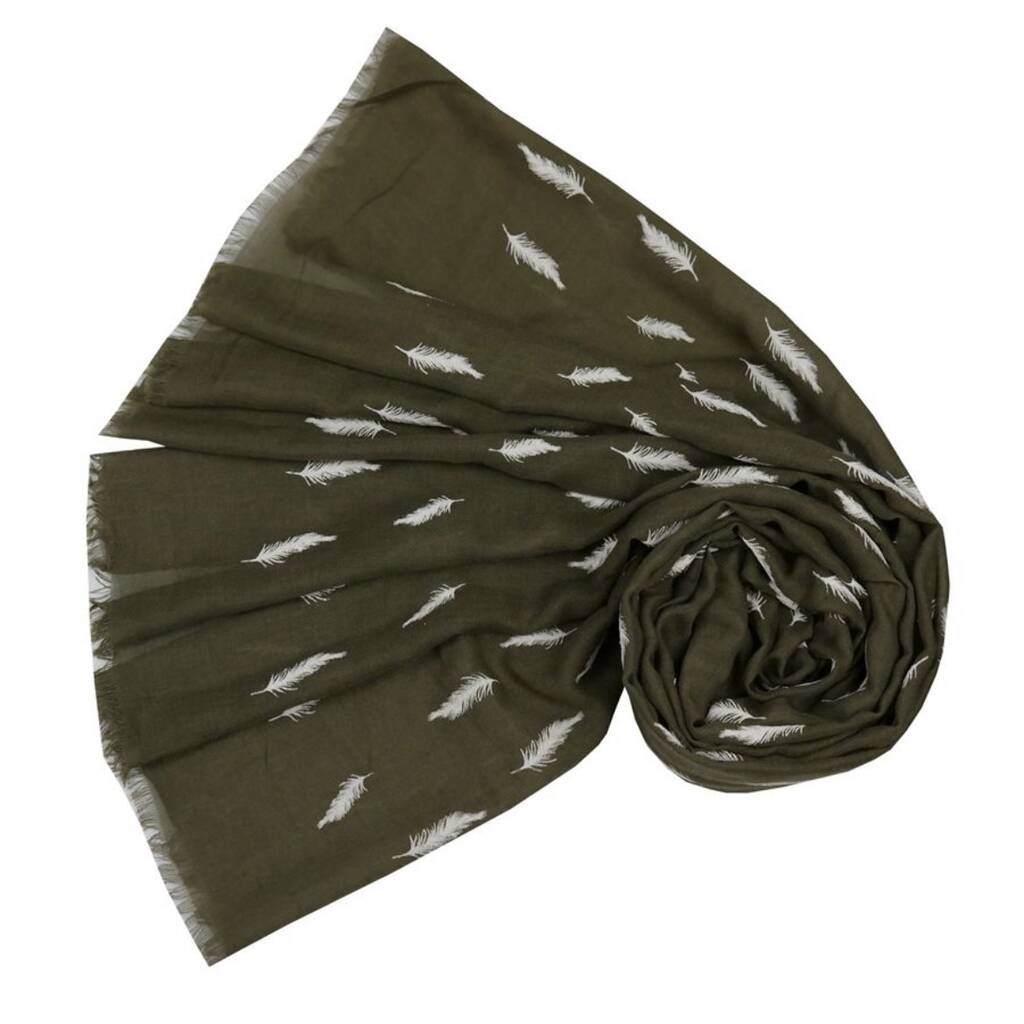 Embossed Feathers Scarf