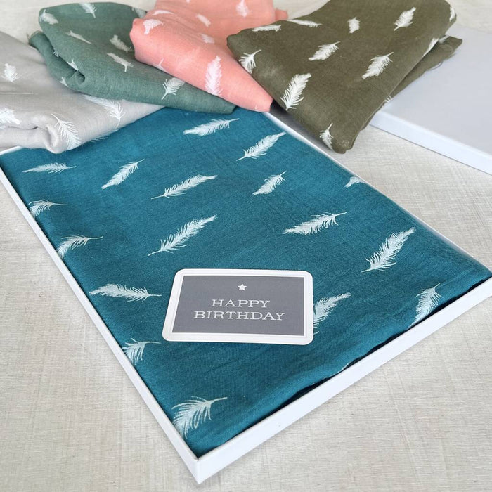 Embossed Feathers Scarf