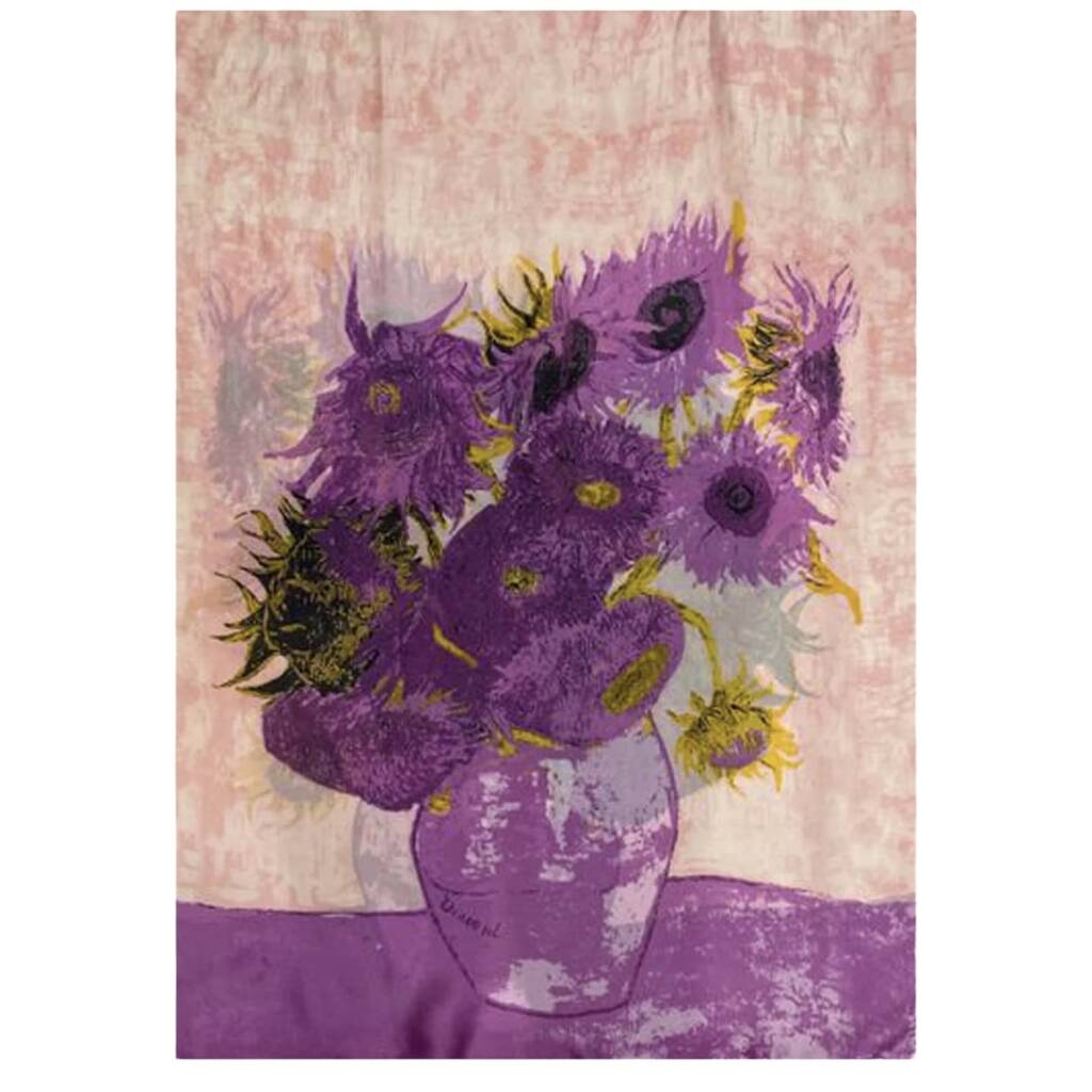 Purple Sunflowers By Van Gogh Silk Scarf