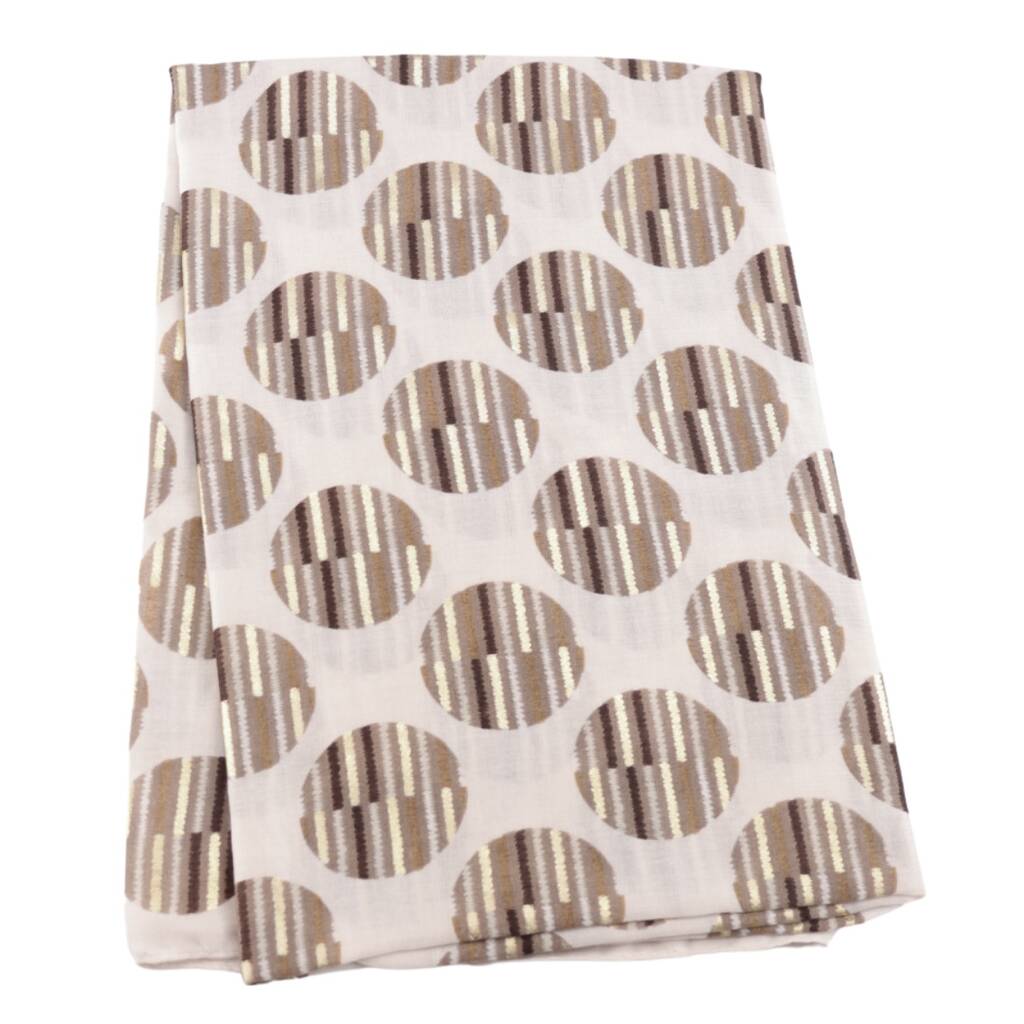 Beige Circle Pattern Lightweight Scarf