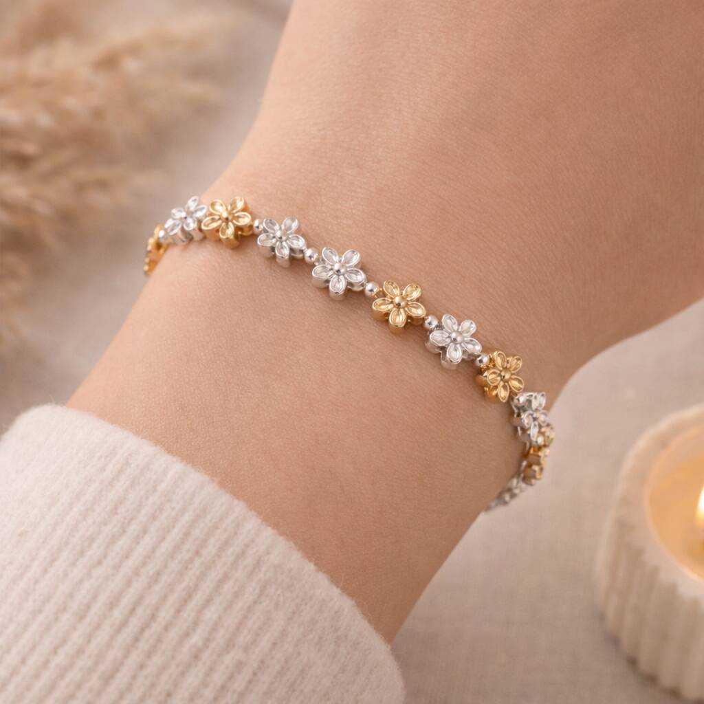 21st Birthday Flower Petal Stretch Bracelet