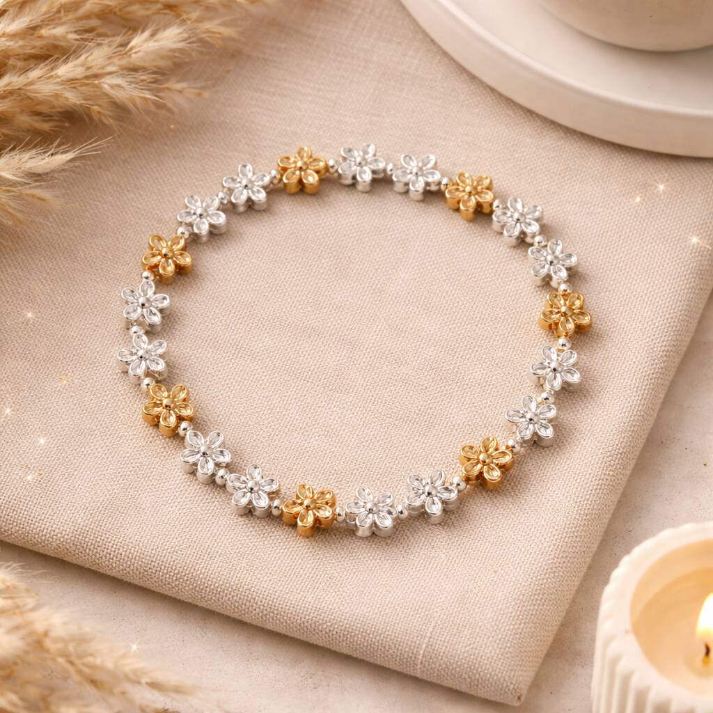 21st Birthday Flower Petal Stretch Bracelet