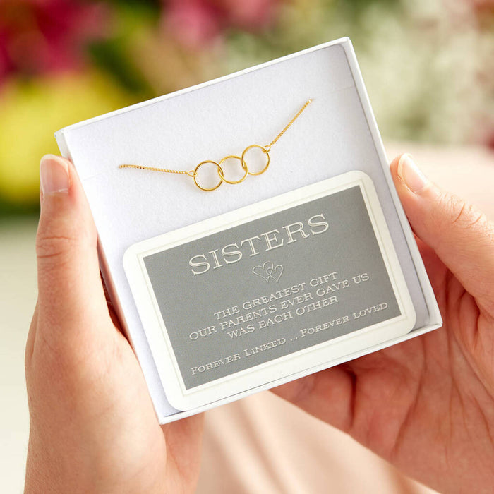 Gold Plated Sisters Forever Linked Bracelet