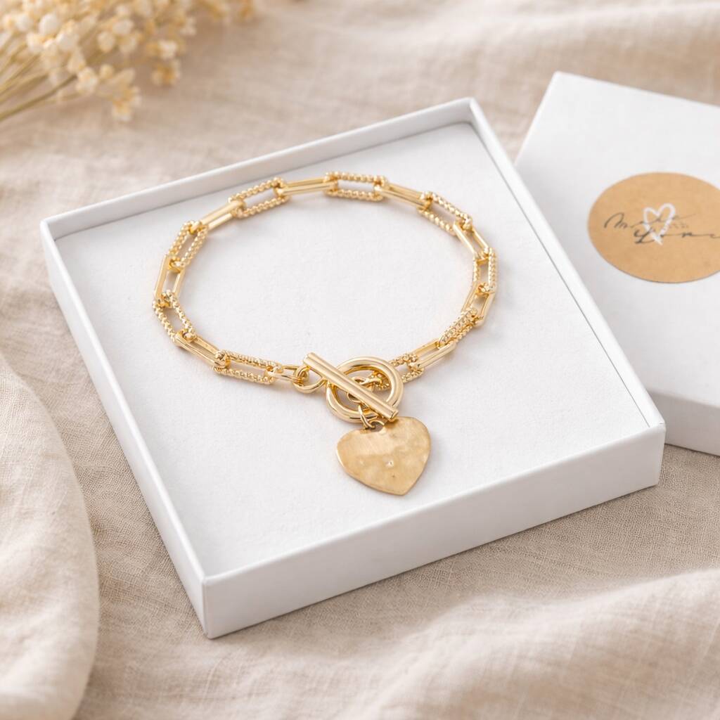 Mother And Daughter Forever Linked Heart Toggle Bracelet