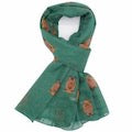 Green Highland Cow Print Scarf