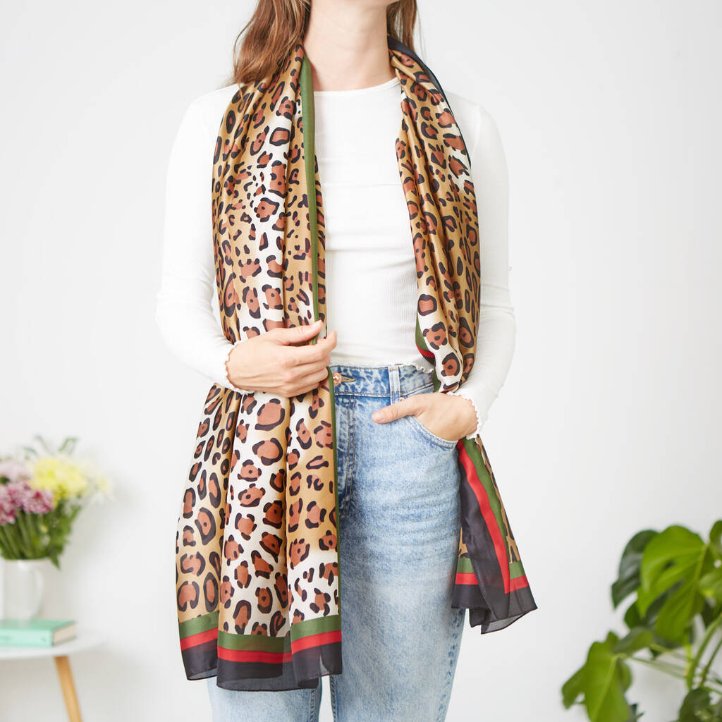 Leopard Print Silk Scarf