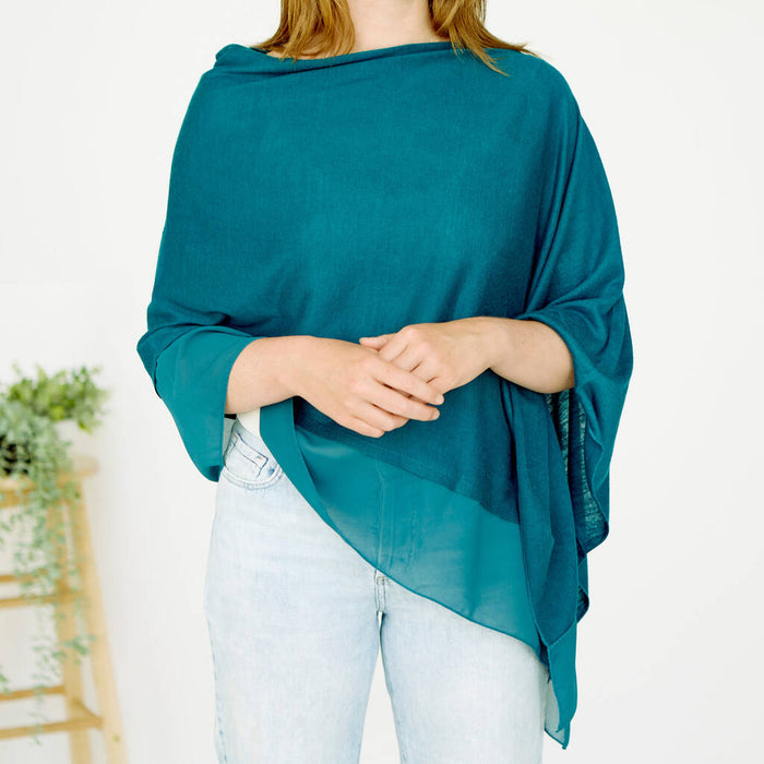 Peacock Light Weight Wool Mix Poncho