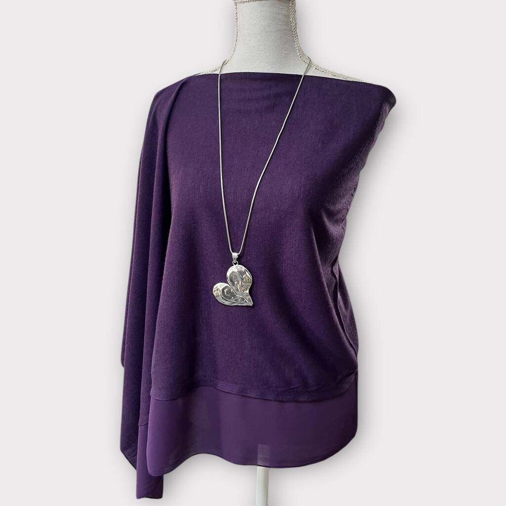 Long Broken Heart Statement Necklace