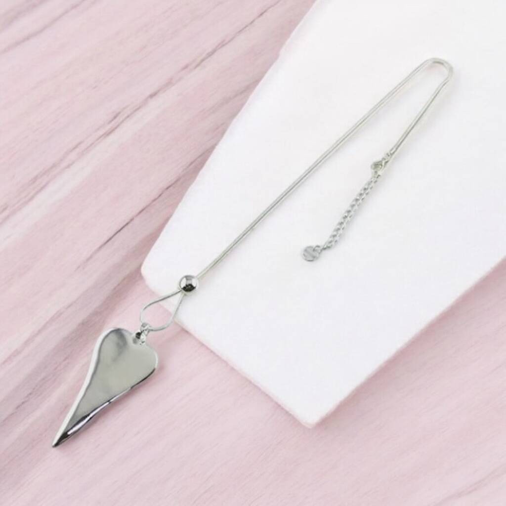 Long Shining Heart Pendant Necklace