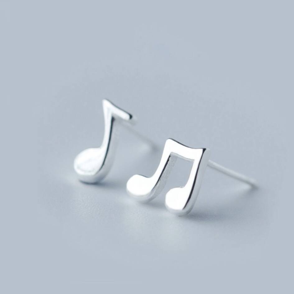 Merry Little Christmas Sterling Silver Music Note Earrings