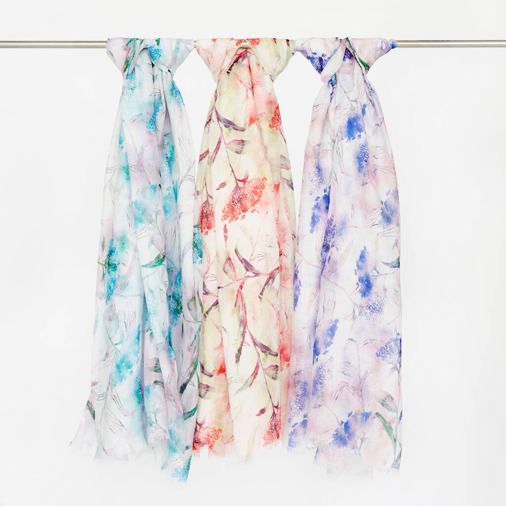 Hazy Flower Print Scarf