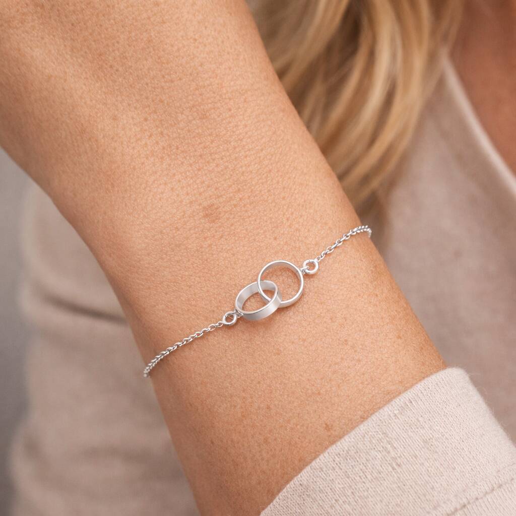 Mother And Daughter Sterling Silver Infinity Bracelet