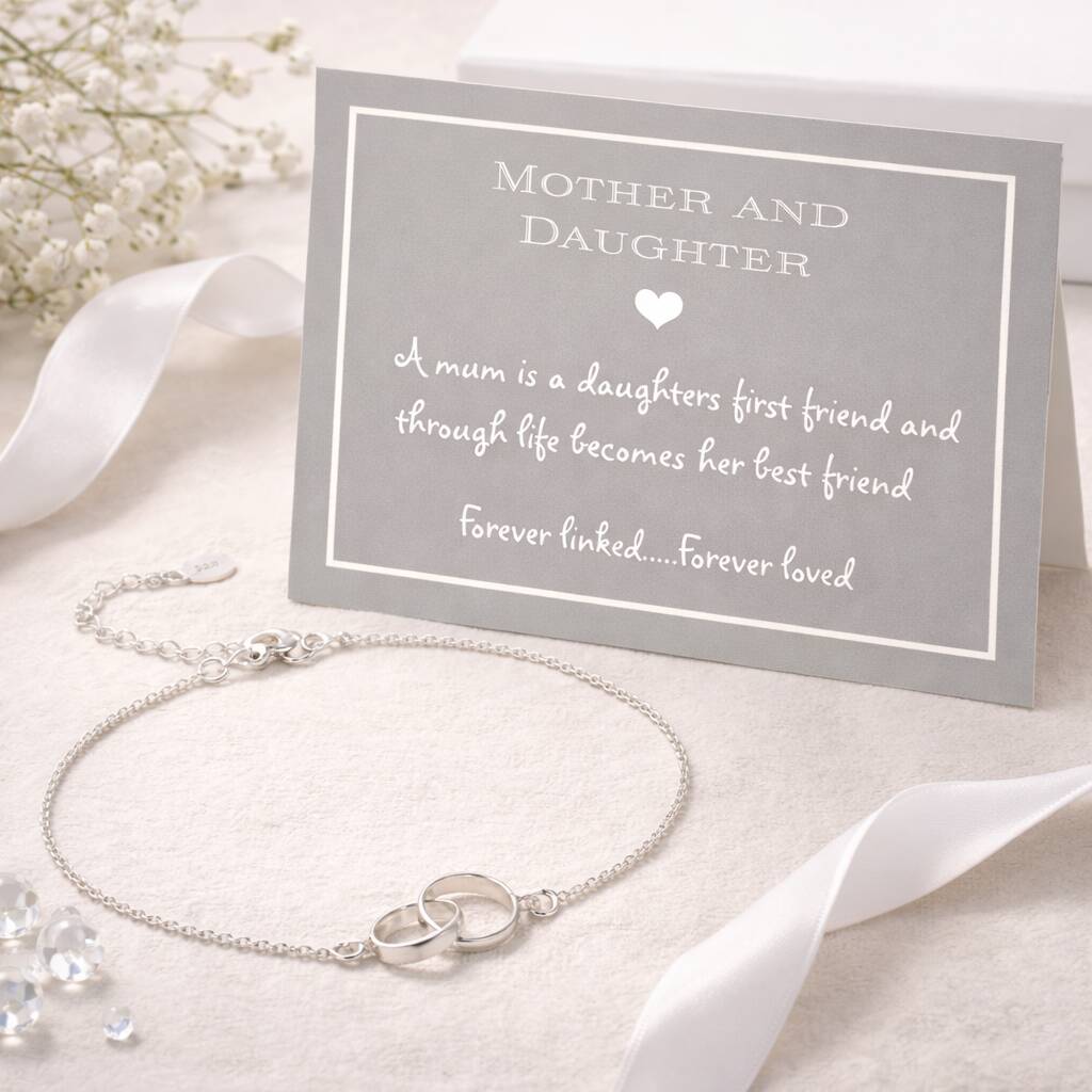 Mother And Daughter Sterling Silver Infinity Bracelet