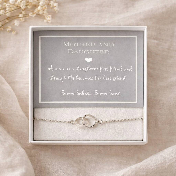 Mother And Daughter Sterling Silver Infinity Bracelet