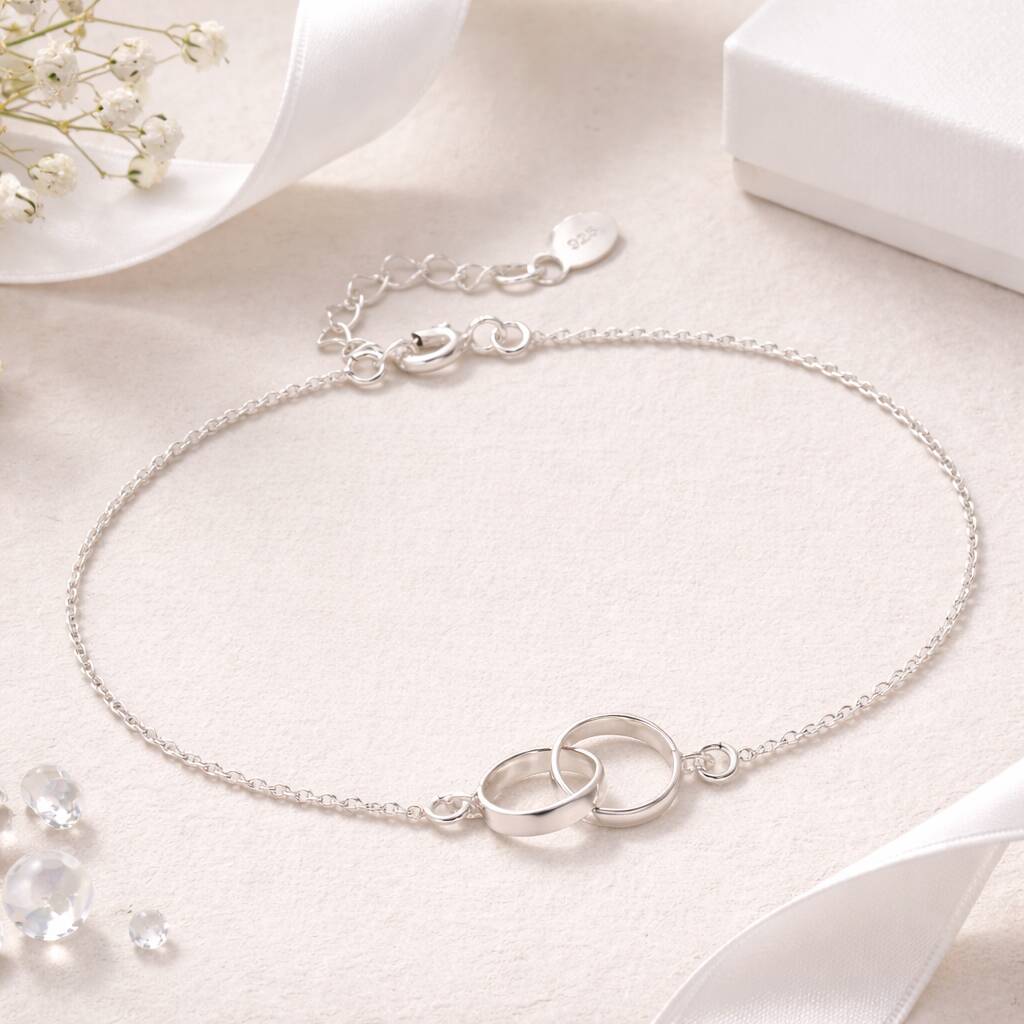 Mother And Daughter Sterling Silver Infinity Bracelet