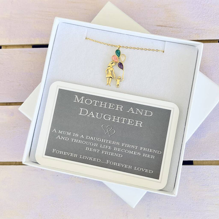 Mother And Daughter Hand In Hand Pendant Necklace