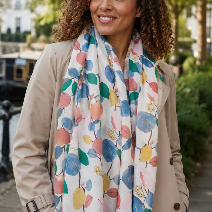 Leafy Branch Print Scarf