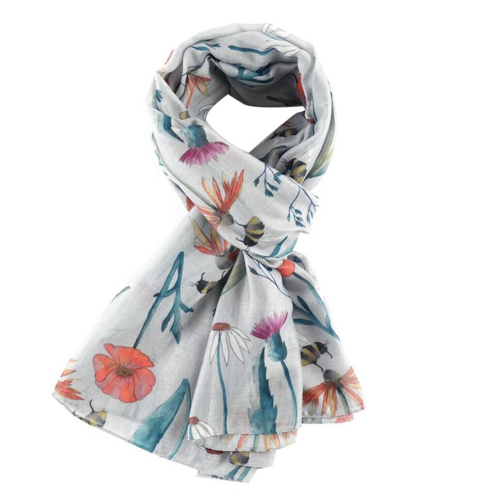 Mother's Day Meadow Flower Print Scarf