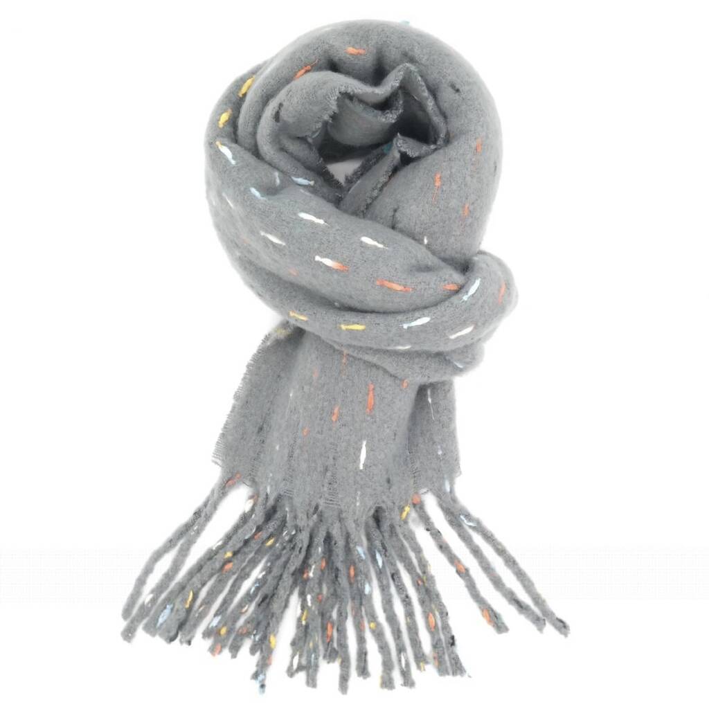 Winter Dash And Tassel Scarf