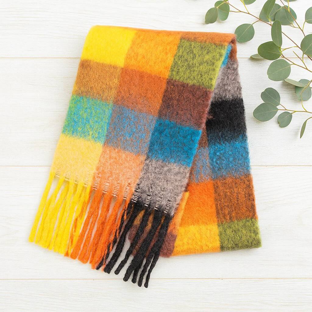 Multicoloured Tartan Print Scarf