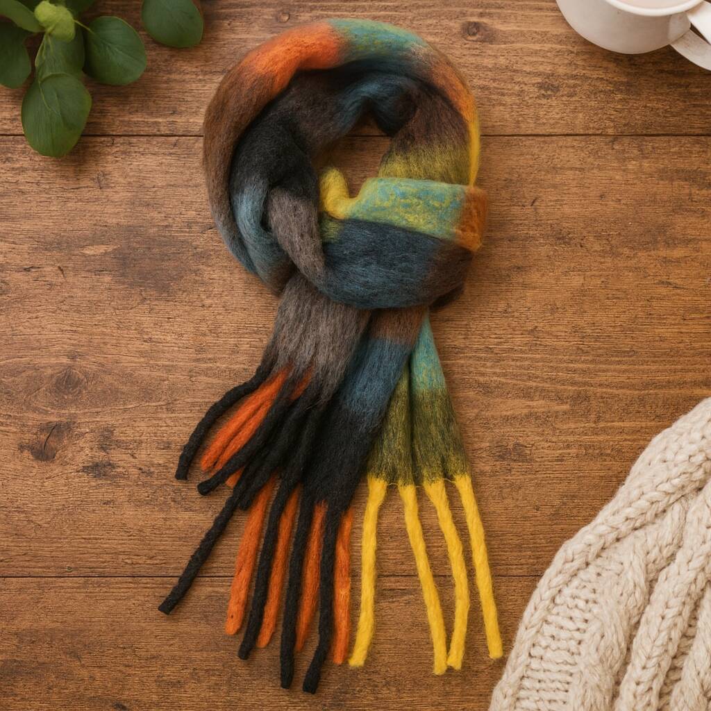 Multicoloured Tartan Print Scarf