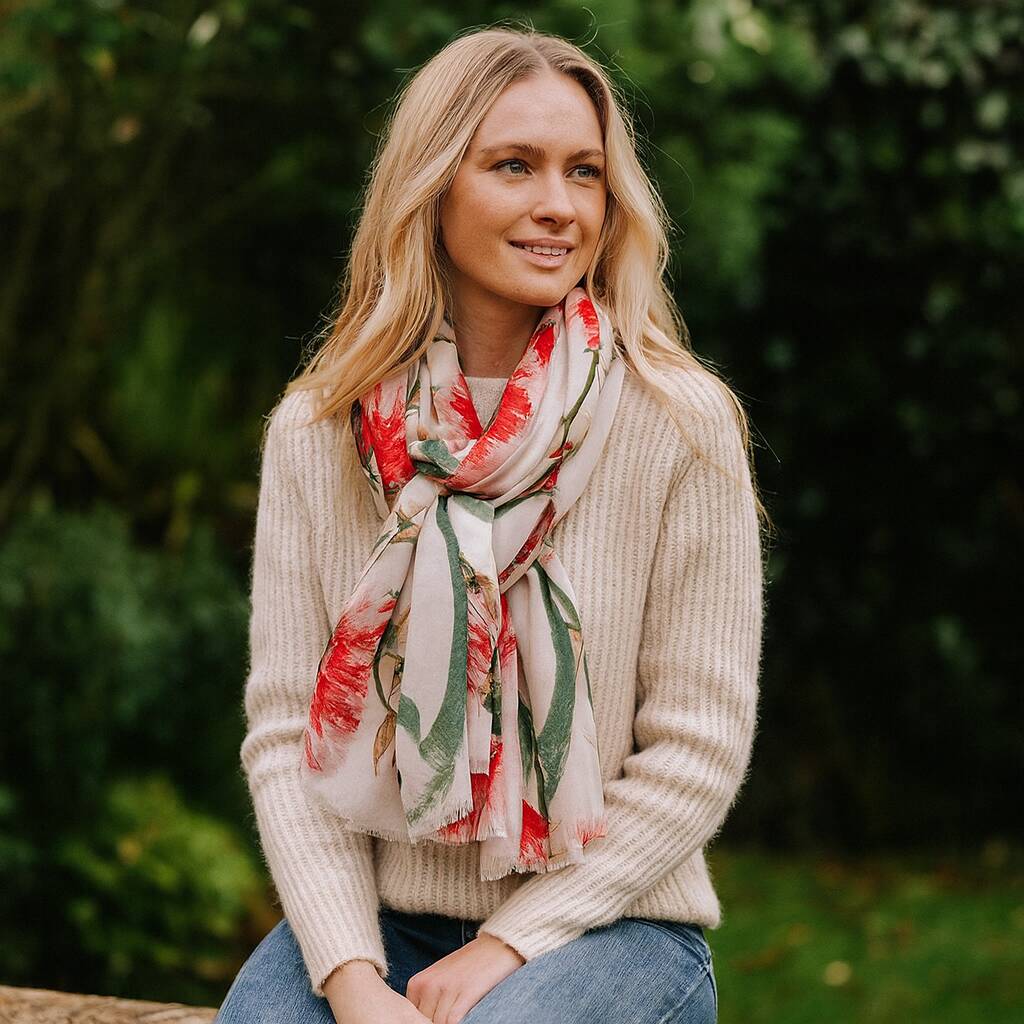 Blush Thistle Sketch Scarf