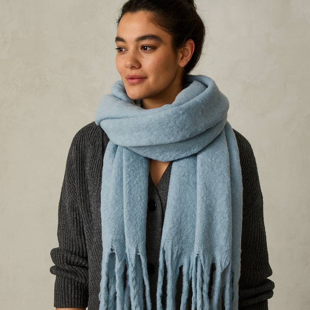 Plain Soft Blanket Tassel Scarf In 16 Colours