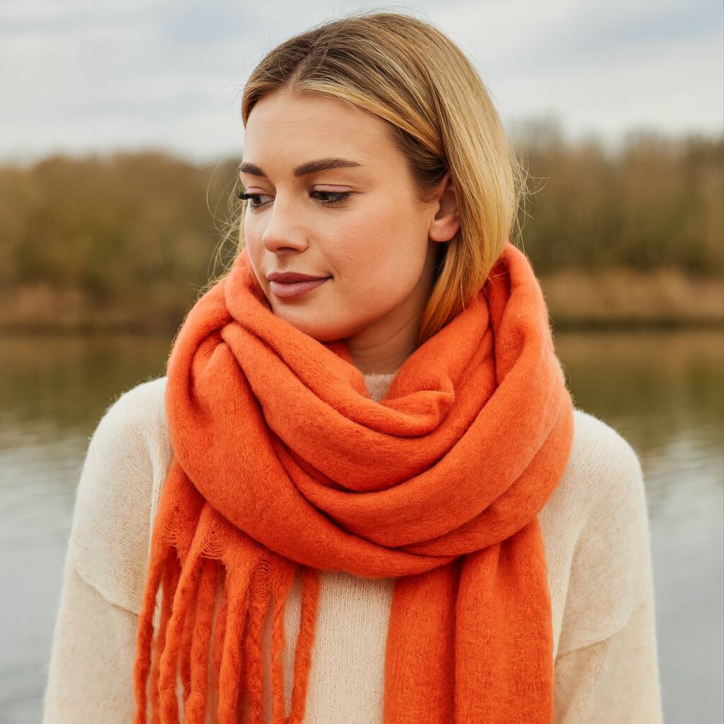 Plain Soft Blanket Tassel Scarf In 16 Colours