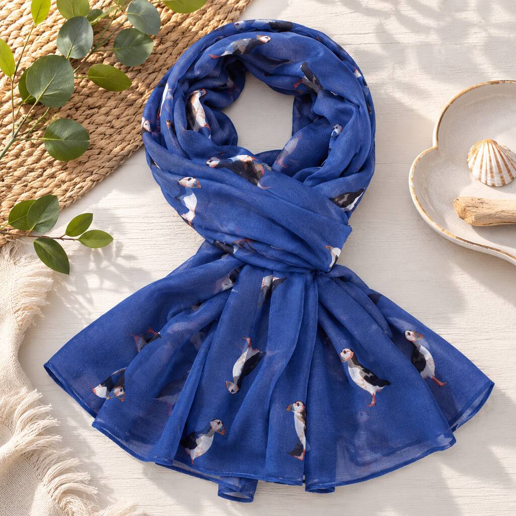 Puffin Print Scarf