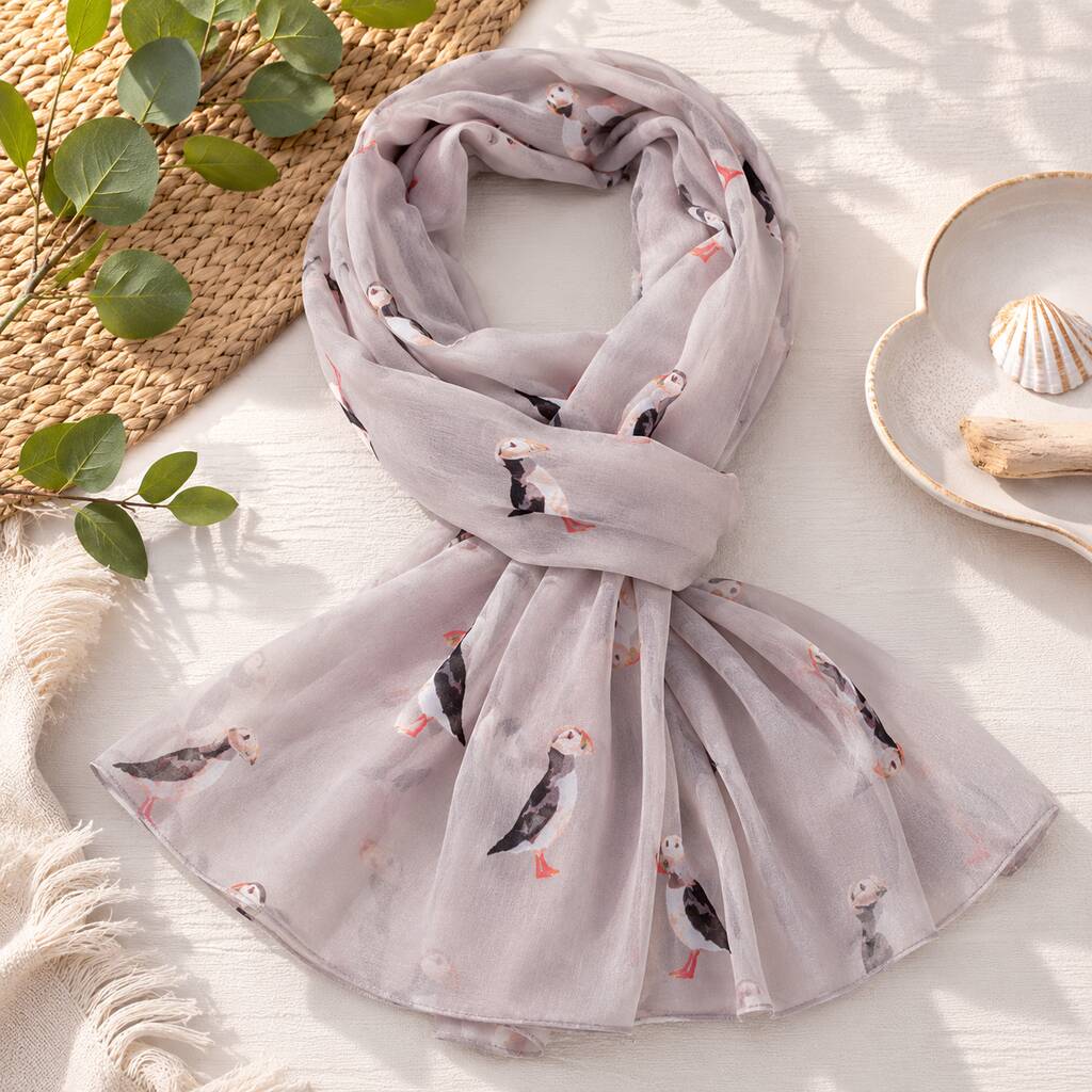 Puffin Print Scarf