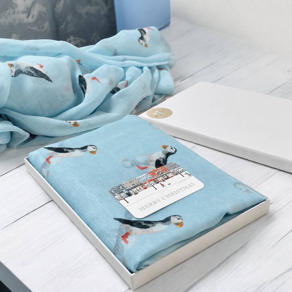 Puffin Print Scarf