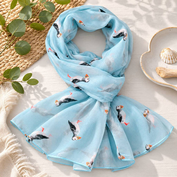 Puffin Print Scarf
