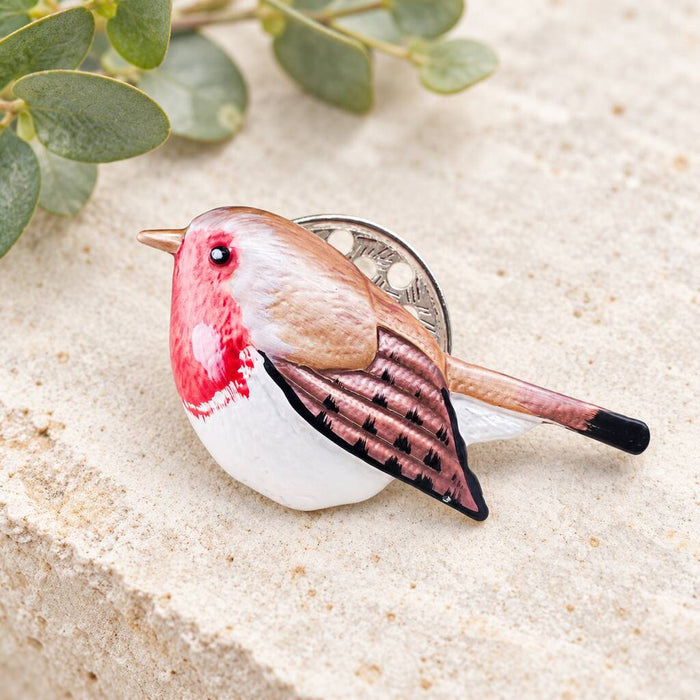 Magnetic Robin Brooch